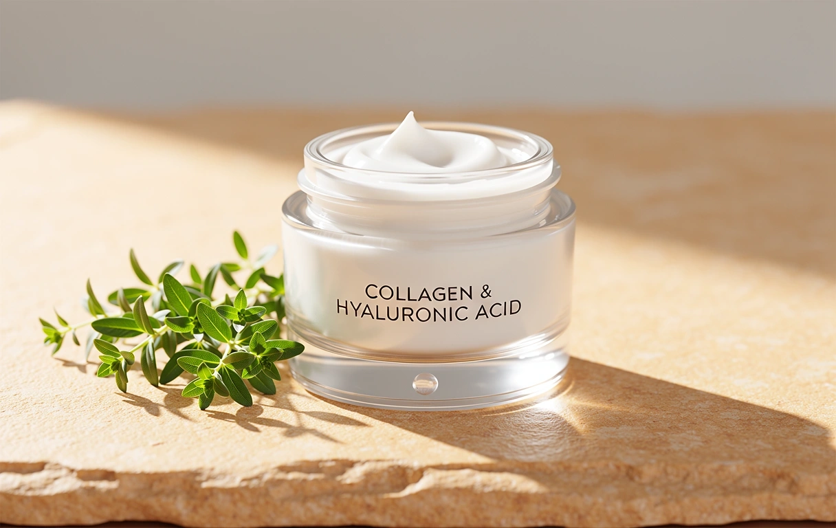 Premium skincare products representing a healthy lifestyle